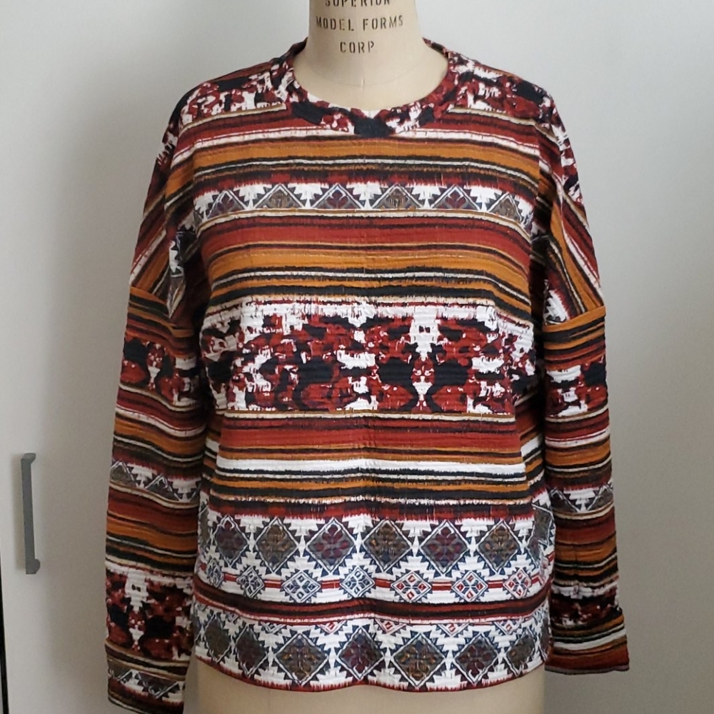 Zara long sleeve print top